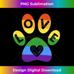 Cat or Dog LGBT Rainbow Flag Paw Print Lesbian Gay Long Sl - Urban Sublimation PNG Design - Rapidly Innovate Your Artistic Vision