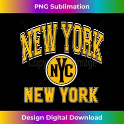New York NYC Varsity Style Amber Print with White Out - Sophisticated PNG Sublimation File - Spark Your Artistic Genius