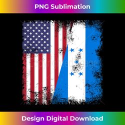 Half Honduran Flag T-Shirt  Vintage Honduras USA Gi - Futuristic PNG Sublimation File - Animate Your Creative Concepts