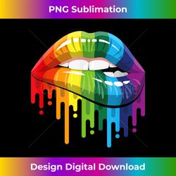 LGBT Rainbow Kissing Mouth TeePride Gay - Vibrant Sublimation Digital Download - Challenge Creative Boundaries