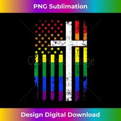 american flag cross lgbt-q gay pride flag - vibrant sublimation digital download - reimagine your sublimation pieces