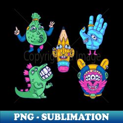 weird illustration stickers - sublimation-ready png file - defying the norms