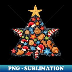 Starfish Christmas - Retro PNG Sublimation Digital Download - Enhance Your Apparel with Stunning Detail