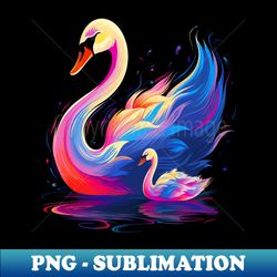 Swan Fathers Day - PNG Transparent Digital Download File for Sublimation - Create with Confidence
