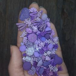Set of miniature corals shades of violet, tiny corals for diorama, resin art, display or dollhouse aquarium
