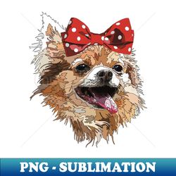 Happy Retro Style Chihuahua Long Haired - High-Quality PNG Sublimation Download - Bold & Eye-catching