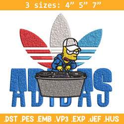 Bart dj adidas Embroidery Design, Adidas Embroidery, Brand Embroidery, Embroidery File, Logo shirt, Digital download