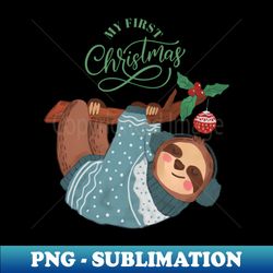 Babys First Christmas New Baby Gift sloth Christ Baby - High-Quality PNG Sublimation Download - Unleash Your Creativity