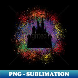Castle Color Splash - Instant PNG Sublimation Download - Perfect for Creative Projects