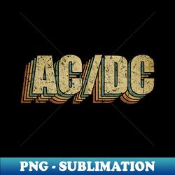 ACDC  Vintage Rainbow Typography Style  70s - Decorative Sublimation PNG File - Perfect for Personalization