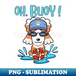 Funny Poodle swimming with a Buoy - Pun Intended - PNG Transparent Sublimation File - Unlock Vibrant Sublimation Designs