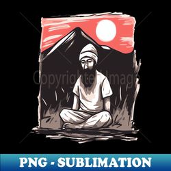 zen cartoons japan meditation - Instant PNG Sublimation Download - Stunning Sublimation Graphics