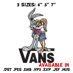 Bugs and Lola Bunny Vans Embroidery design, cartoon Embroidery, cartoon design, Embroidery File, Digital download.