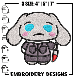 Bunny horror cartoon Embroidery design, Bunny horror Embroidery, logo design, Embroidery File, Instant download.