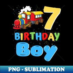 7 Year Old Boy Trains Lover Birthday Gift - Instant Sublimation Digital Download - Perfect for Sublimation Mastery