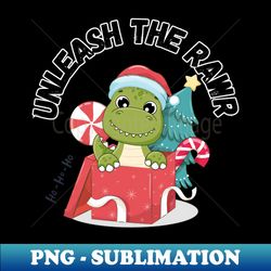 Unleash the Rawr Christmas Dino - Retro PNG Sublimation Digital Download - Defying the Norms