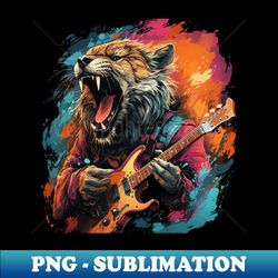 Siberian Tiger Playing Guitar - Premium Sublimation Digital Download - Unleash Your Inner Rebellion