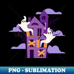 Scary House - PNG Transparent Sublimation File - Enhance Your Apparel with Stunning Detail