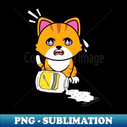 Funny orange cat spilled a jar of mayonnaise - Premium PNG Sublimation File - Revolutionize Your Designs