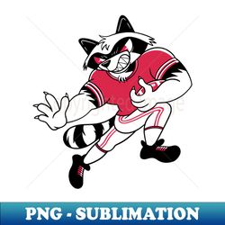 retro raccoon running back  cool football cartoon - special edition sublimation png file - unleash your creativity