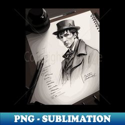 Pencil drawing Male portrait - High-Resolution PNG Sublimation File - Unleash Your Creativity