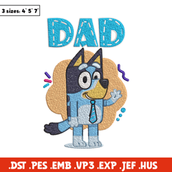 Dad Bluey Embroidery, Bluey Cartoon Embroidery, cartoon Embroidery, cartoon shirt, Embroidery File, Instant download.