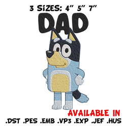 Dad bluey Embroidery, Bluey Cartoon Embroidery, cartoon Embroidery, Embroidery File, cartoon shirt, digital download