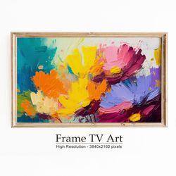 Abstract Samsung Frame TV Art, Flower Art For Frame Tv, Spring Abstract Oil Painting, Digital Download-1.jpg