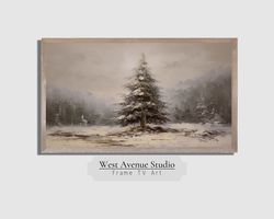 Christmas Samsung Frame TV Artwork,  Christmas Decor, Holiday Decor, Fine Art, Winter TV Art, Snowy Winter Painting, Ins