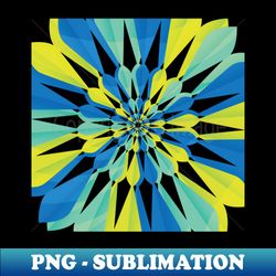 Abstract yellow and blue flower - PNG Sublimation Digital Download - Bold & Eye-catching