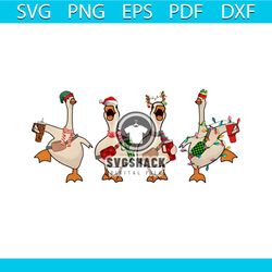 Funny Ducks Christmas Vibes PNG Sublmation File