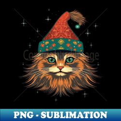Somali Cat Christmas - Decorative Sublimation PNG File - Revolutionize Your Designs