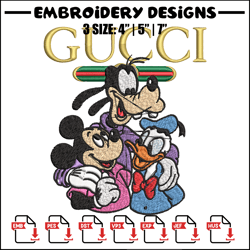 Gucci Mickey And Friend Embroidery design, Disney Embroidery, cartoon design, Embroidery File, Instant download.