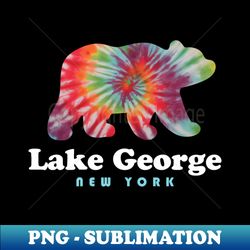 lake george ny bear tie dye new york vacation - creative sublimation png download - perfect for sublimation art