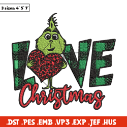 Grinch Love Christmas Embroidery design, Grinch christmas Embroidery, Grinch design, Embroidery file, Instant download.