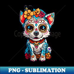 Dog Sugar Skull Halloween - Signature Sublimation PNG File - Bold & Eye-catching