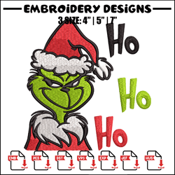 Ho Ho Ho The Grinch Embroidery design, Grinch Embroidery, logo design, Embroidery File, logo shirt, Instant download