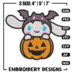 Halloween Cinnamoroll Embroidery design, Hello kitty Embroidery, cartoon design, Embroidery File, Digital download.