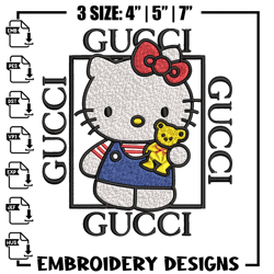 Hello kitty Gucci Embroidery design, Hello kitty Embroidery, cartoon design, Embroidery File, Instant download.