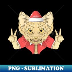 santa sand cat - Decorative Sublimation PNG File - Unleash Your Inner Rebellion