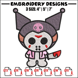 Kuromi Jason Voorhees Embroidery design, Halloween Embroidery, cartoon design, Embroidery File, Digital download