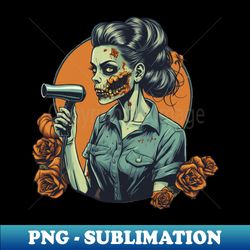 Zombie hairdresser - High-Resolution PNG Sublimation File - Enhance Your Apparel with Stunning Detail