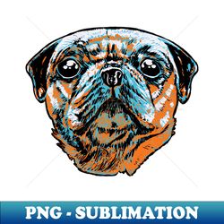 Pop Art Pug Dog Head - Special Edition Sublimation PNG File - Bold & Eye-catching