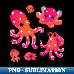 Polka dot octopus - Vintage Sublimation PNG Download - Stunning Sublimation Graphics