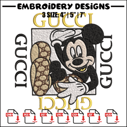 Mickey box gucci Embroidery Design, Gucci Embroidery, Brand Embroidery, Logo shirt, Embroidery File, Digital download