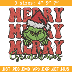 Merry Christmas Grinch Embroidery design, Grinch christmas Embroidery, logo design, Embroidery File, Instant download.