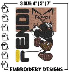 Mickey Fendi Logo Embroidery design, Mickey Mouse cartoon Embroidery, cartoon design, Embroidery File, Instant download.