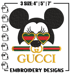Mickey head gucci Embroidery Design, Gucci Embroidery, Brand Embroidery, Logo shirt, Embroidery File, Digital download