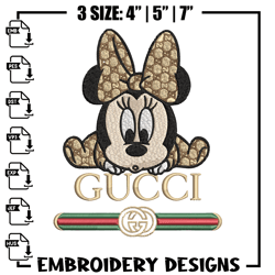 Minnie baby gucci Embroidery Design,Gucci Embroidery, Embroidery File, Logo shirt, Sport Embroidery, Digital download
