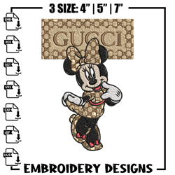Minnie gucci Embroidery Design, Gucci Embroidery, Brand Embroidery, Logo shirt, Embroidery File, Digital download